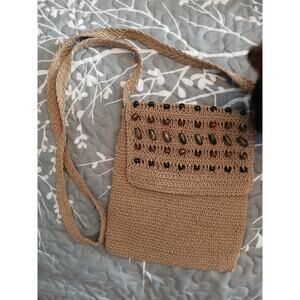 Jackson beaded crochet purse tan